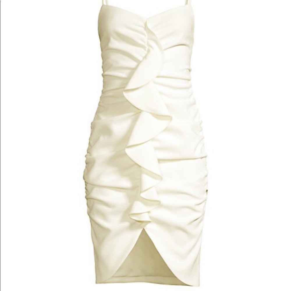 Likely – Kelaya Ruffled Mini Dress in white